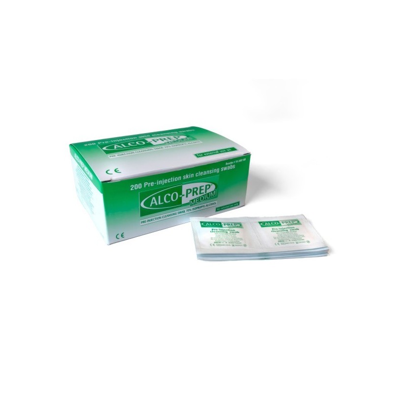 BOITE DE 200 TAMPONS ALCOOL